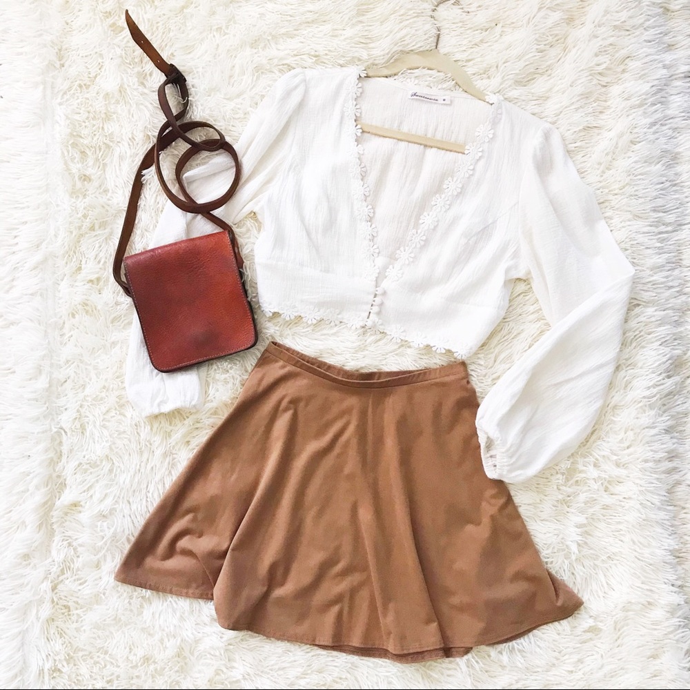 Urban outfitters tan skater skirt